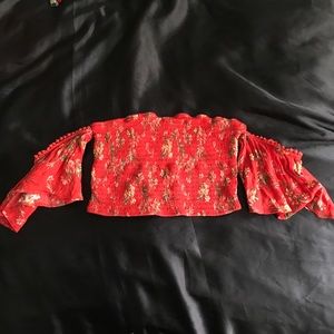 Red Off The Shoulder Tube Top